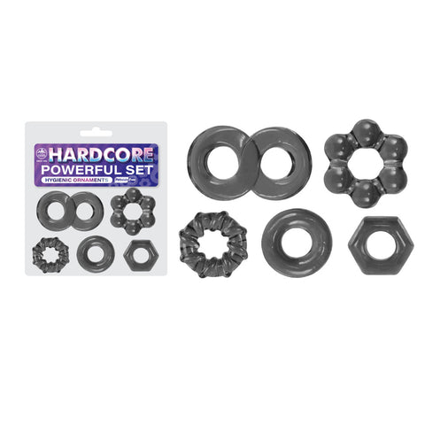 Hardcore Powerful Set Cock Rings - Set of 5