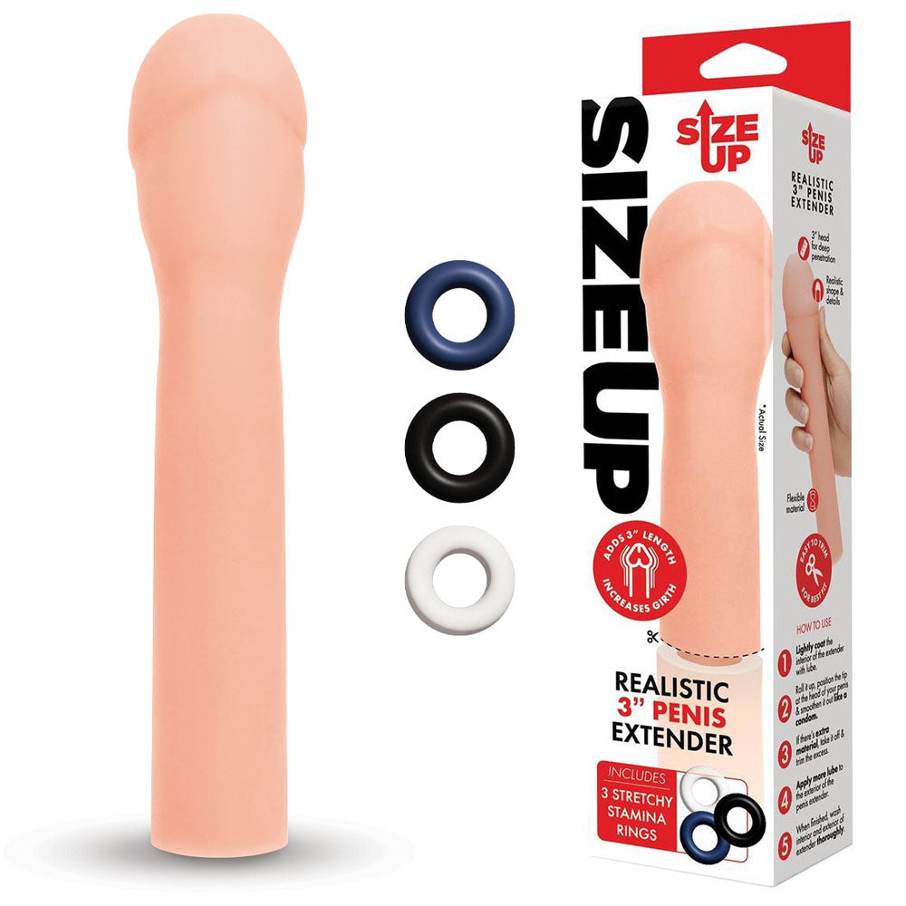 Size Up Realistic 3'' Penis Extender