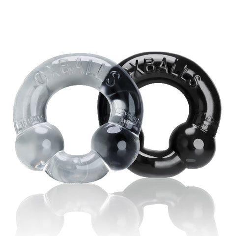 Ultraballs 2 Pack Cockring Black And Clear