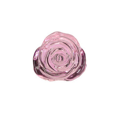 Pillow Talk Rosy Luxurious Glass Anal Plug w Clear Gem