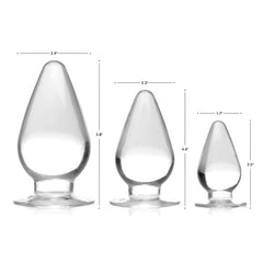 Triple Cones 3 Pc Anal Plug Set Clear