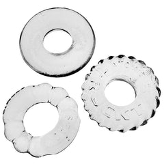 Bonemaker 3 Pc Cockring Set Clear