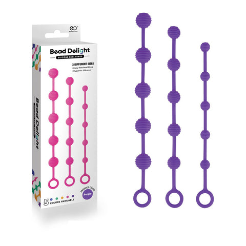 Bead Delight Silicone Anal Beads - Purple